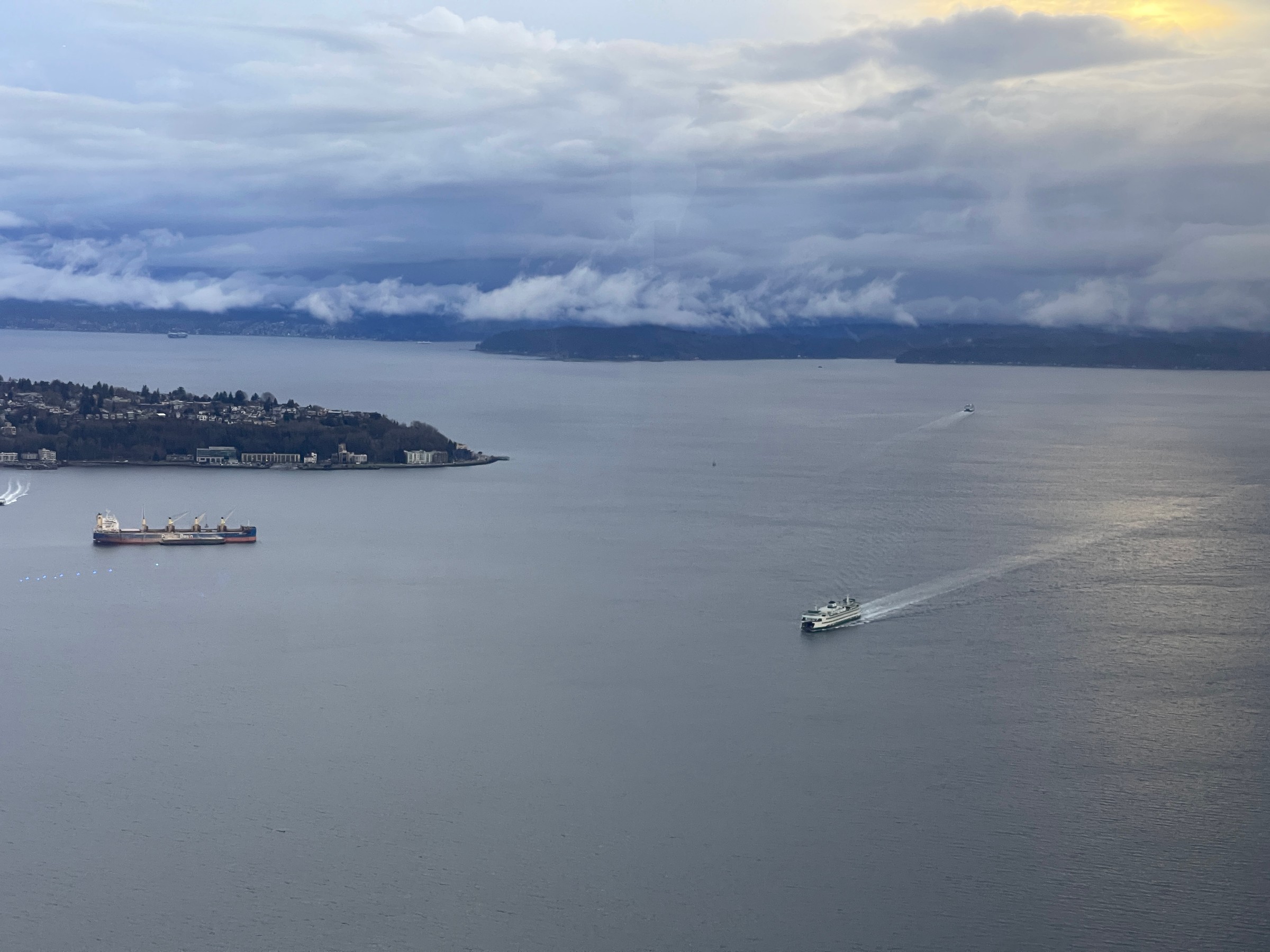 Elliott Bay ferry, West Seattle shore · Photo: Chris Nichols